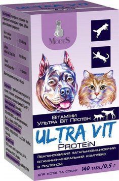 Вітамінно-мінеральний комплекс ModeS Ultra Vit Protein для кішок та собак з протеїном 140 шт ЗС000230 фото