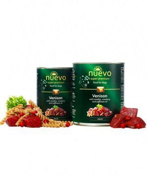 Вологий корм Nuevo Dog Adult Venison & Noodles & Cowberry з олениною, брусницею й сафлоровою олією &mdash; 800 г 95002 (802) фото