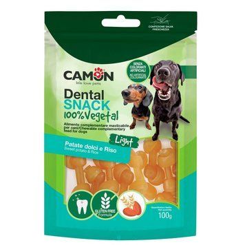 Лакомство для собак Узловая кость из сладкого картофеля и риса 5 см Dental Snack CAMON, 100 г AE332 фото