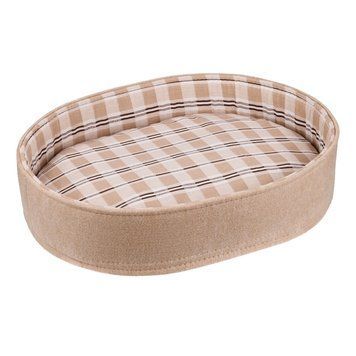 Лежак для тварин BronzeDog Comfort Овальний бязь-фетр Бежевий XS 30*40*9 см 357114 фото