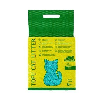 Соєвий наповнювач Хвостик Tofu Cat Litter Mint для котячого туалету, з ароматом м'яти, 2.6 кг (6 л) 167649 фото