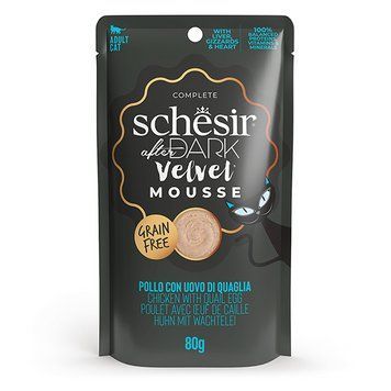 Schesir After Dark Chicken With Quail Egg ШЕЗИР КУРИЦА С ПЕРЕПЕЛИНЫМ ЯЙЦОМ мусс, консервы для кошек, пауч 80 г 132208 фото