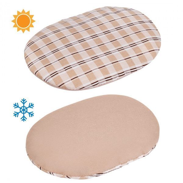 Лежак для тварин BronzeDog Comfort Овальний бязь-фетр Бежевий XS 30*40*9 см 357114 фото