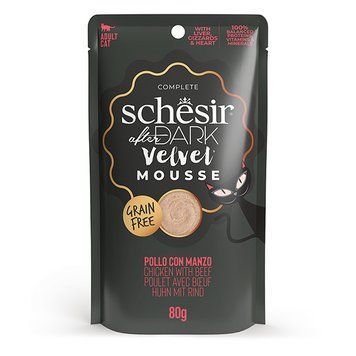 Schesir After Dark Chicken With Beef ШЕЗИР КУРКА С ГОВЯДИНОЙ мусс, натуральные консервы для кошек, пауч 80г 132307 фото