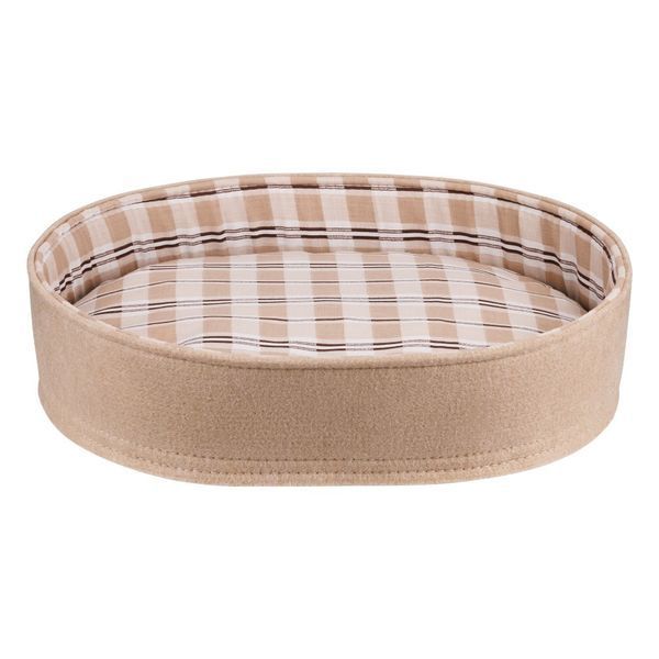 Лежак для тварин BronzeDog Comfort Овальний бязь-фетр Бежевий S 34*45*10 см 358114 фото