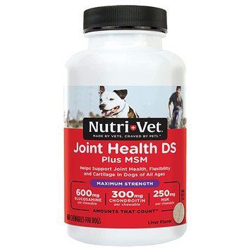 Nutri-Vet Здоров'я СУСТАВІВ МАКСИМУМ жувальні таблетки з глюкозаміном, хондроїтином, ЧСЧ, марганцем для собак-60таб 66669 фото