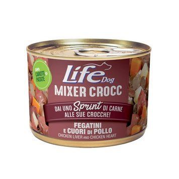Консерва для собак класу холістик Life Dog Mixer Crocc Fegatini Cuori di Pol Куряча печінка та серця 150 гр 8034105424029 фото