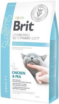 Brit VD Obesity Cat.Беззерновой с курицей и горохом для снижения избыточного веса -2кг 170966/528479 фото