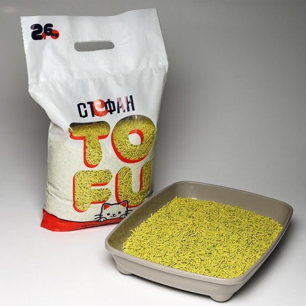 Наполнитель Стефан Tofu натуральный растительный для кошачьих туалетов, аромат зеленый чай, зеленый, 2,6 кг TF3010304/0121 фото