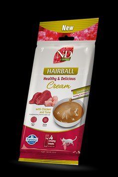 Farmina Фарміна кет кремові ласощі N&D QUINOA CAT HAIRBALL CREAM CHICKEN & TUNA ADULT 60 гр, 4x15 гр 193732/08958 фото