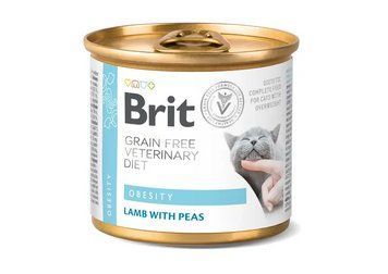 Влажный корм для кошек при ожирении и избыточном весе Brit VetDiets Obesity , 200 г (ягненок и горох) 100711/9849 фото