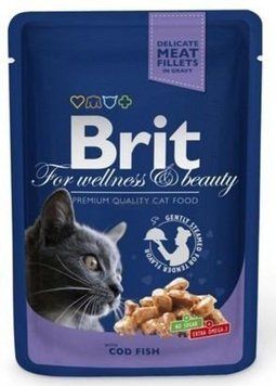 Вологий корм Brit Premium Шматочки з тріскою для котів - 100 г 100272 /506002 фото