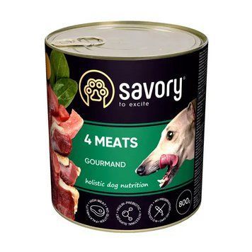 Вологий корм для дорослих собак Savory 800 г (м'ясне асорті) 30402 фото