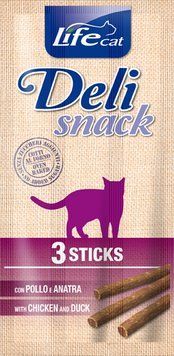 Ласощі для кішок LifeCat Chicken and Duck 15g,ЛайфКет 15гр Курка з качкою 8034105422193 фото