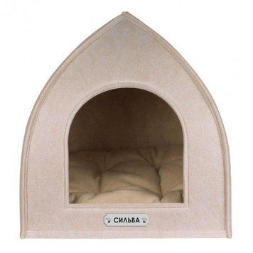 Будиночок для Котів та Собак BronzeDog №1 Намет бежевий 35*35*36 2551 фото