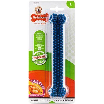 Nylabone Moderate Chew Dental Bone НІЛАБОН ДЕНТАЛ БОУН жувальна іграшка для собак, смак курки L 81281 фото