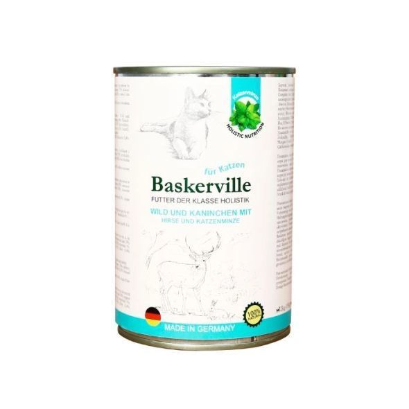 Baskerville Holistic Оленина с кроликом и кошачьей мятой для кошек-400гр 21553 фото